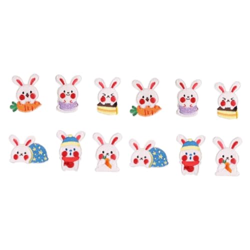 Veemoon 2 Sätze Cartoon Rabbit Aufnäher Selbstklebende Stoffpatches Für Kleidung Diy Reparaturflicken Für Jeans Taschen Und Mehr Für Anpassungen Und Dekoration 6 Stücke * 2 von Veemoon