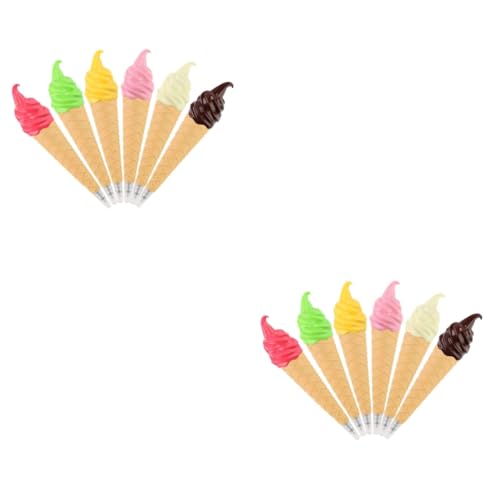 Veemoon 2 Sätze Eisstift Schaufeln Zapfen Eistütenstifte Scoop Kugelschreiber Cooler Stift Für Schulprodukt Modell Eistüte Schulbriefpapier Eis Briefpapier 6 Stück * 2 von Veemoon