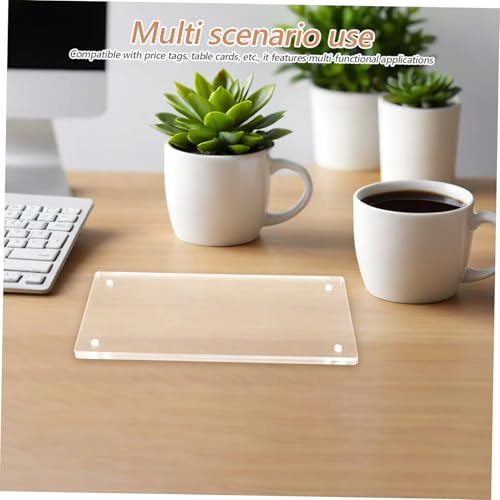 Veemoon 2 Sätze Magnetische Acryl Bilderrahmen Transparentes Doppelseitiges Rahmenloses Display Vielseitiger Tischkartenhalter für Büro Zuhause Preisschild und von Veemoon