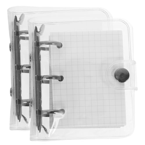 Veemoon 2 Sätze Mini Ring Loose Leaf Notizbuch Teilig PVC Transparent Eleganter und Abnehmbarer Planer Handliches DIY Tagebuch für Notizen Wochen und Monatsplanung Leicht Tragbar Dekorativ von Veemoon