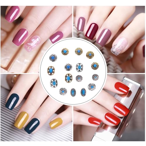 Veemoon 2 Sätze Retro Nail Charms Manicure Decorations Vintage Nail Art Charms mit Langlebigem Material für Kreative DIY Nageldesigns und Vielseitige Anlässe von Veemoon