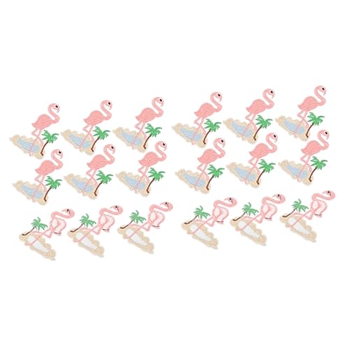 Veemoon 2 Sätze Stickereiflecken Flamingo-aufnäher Zum Aufnähen Und Flamingo-patch Erwachsene Für Kleider Kleidungsflicken Dekorative Flecken Applikationen Verzierungen Stoff 10 Stück * 2 von Veemoon