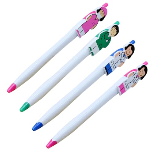 Veemoon 2 Sätze Teiliges Cartoon Kugelschreiber Mit Krankenschwester Kunststoff Kugelschreiber Glattes Schreiben Lustige Werbestifte Für Alltag Schule Büro Und 4 Stücke * 2 von Veemoon