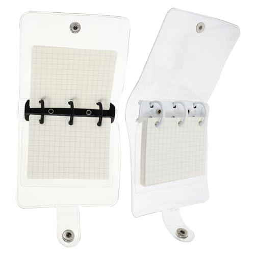 Veemoon 2 Sätze Transparente PVC Notizbücher Mini Ringbuch Notizhefte mit Kariert Je Vielseitig Einsetzbar Praktisch Leicht für Haushalt Schule Büro Tragbare Organizer von Veemoon