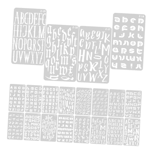 Veemoon 2 Sätze Wiederverwendbare Buchstabenschablonen Kunststoff Alphabet Vorlagen Stencils für DIY Malerei Scrapbooking und Journal Gestaltung Langlebig Leicht Tragbar Waschbar für von Veemoon