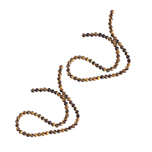 Veemoon 2 Saiten Tigerauge Perlen Naturstein Kugeln Stränge ca Schmucksteine DIY Schmuckzubehör Langlebig und Vielseitig für Armbänder und Halsketten von Veemoon