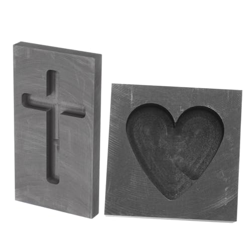 Veemoon 2 Stck. Graphit Gussformen Herzform und Kreuzform für Diy Goldguss Langlebig und Hitzebeständig für Schmuckherstellung und Metallveredelung Veemoon 2 Stck. Graphit Gussformen Herzform und Kreuzform für Diy Goldguss Langlebig und Hitzebeständig für Schmuckherstellung und Metallveredelung von Veemoon