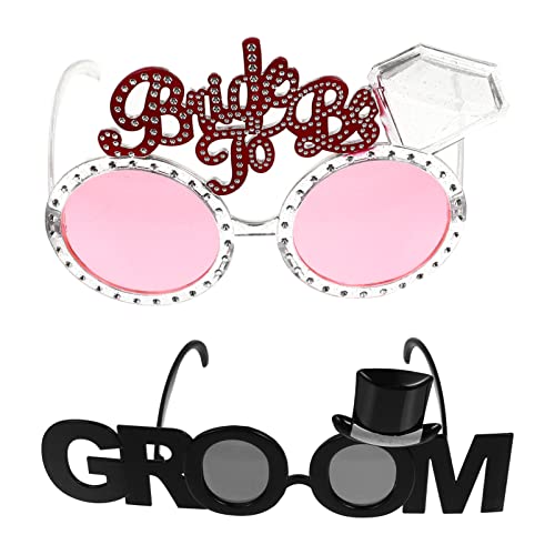 Veemoon 2 Stück Braut- Und Bräutigam-Sonnenbrillen Aus Kunststoff Für Hochzeiten Für Gäste Frauen Junggesellinnenabschied Foto-Requisiten Partygeschenke Veemoon 2 Stück Braut- Und Bräutigam-Sonnenbrillen Aus Kunststoff Für Hochzeiten Für Gäste Frauen Junggesellinnenabschied Foto-Requisiten Partygeschenke von Veemoon