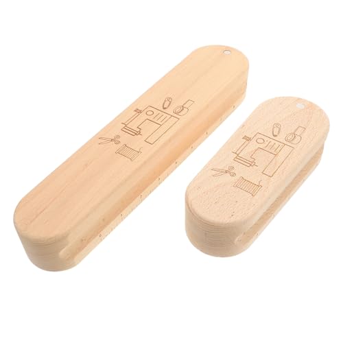 Veemoon 2 Stück Bügel-Patchwork-Werkzeuge Nähprodukte Bügeleisenversorgung Nähmaschinenwerkzeuge Mehrzweck-Quilterblock Nähzubehör und Werkzeuge Quiltwerkzeuge Presswerkzeug Holz Beige von Veemoon