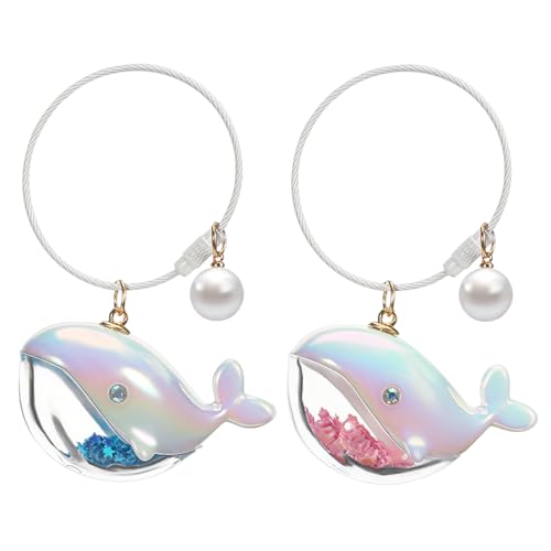 Veemoon 2 Stück Delfin-schlüsselanhänger, Süße Wal-schlüsselanhänger, Anhänger, Taschenornamente für Studenten, Karnevalspreise, Geburtstagsgeschenke von Veemoon