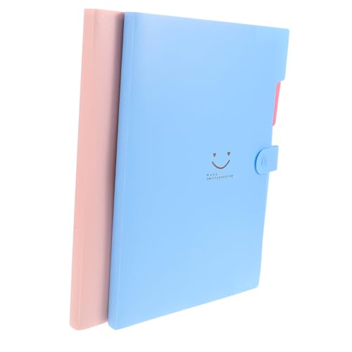 Veemoon 2 Stück Fächermappe aus Kunststoff Multilayer Dokumentenordner Candy Farben für Büro Schule und Zuhause Großes Fassungsvermögen Praktische Aufbewahrungslösung von Veemoon