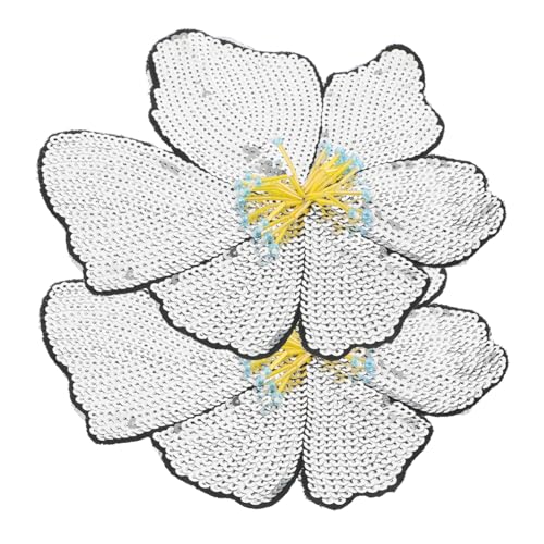 Veemoon 2 Stück Funkelnde Pailletten Blumen Patches Diy Nähverzierungen für Kleidung und Taschen Perfektes für Geburtstage und Muttertag von Veemoon