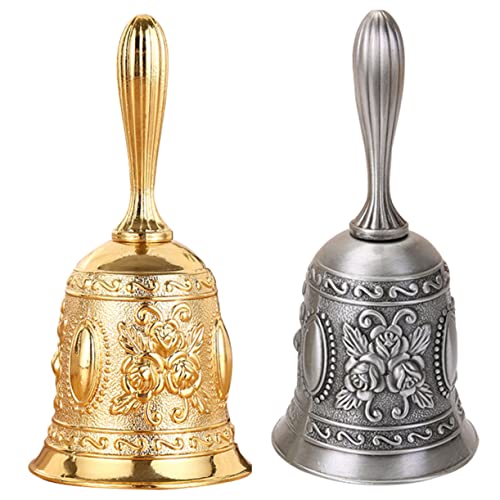 Veemoon 2 Stück Handglocke im Europäischen Landhausstil Laute Serviceglocke für Restaurant Bar Hotel Theke Vielseitig Einsetzbar als Tischglocke Lehrer und Kinderglocke Komfortabler Griff Veemoon 2 Stück Handglocke im Europäischen Landhausstil Laute Serviceglocke für Restaurant Bar Hotel Theke Vielseitig Einsetzbar als Tischglocke Lehrer und Kinderglocke Komfortabler Griff von Veemoon