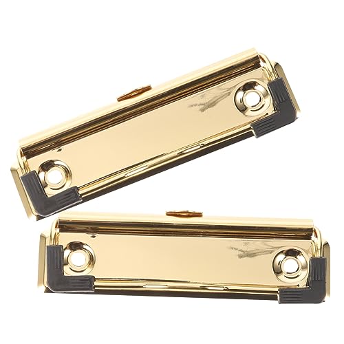 Veemoon 2 Stück Metallordner Planke Klemmbrett liefert Büro-Klemmbrett-Clips Schreibwaren Clips für Dateitafeln Clipboard-Clips für Unternehmen Klemmbrettclips für Studenten Abs Golden von Veemoon