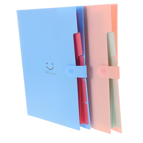 Veemoon 2 Stück Multifunktionale Fächermappe aus Kunststoff Pastellfarben für Büro Schule und Zuhause zur Dokumentenorganisation und Aufbewahrung von von Veemoon