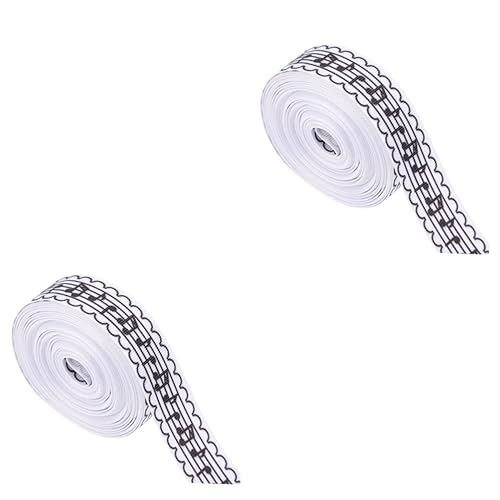 Veemoon 2 Stück Musiknoten Geschenkband Polyester Satinband für DIY Geschenkverpackung Haarschleifen Basteln Konzertdekoration von Veemoon