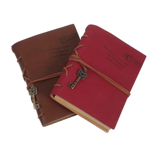 Veemoon 2 Stück PU Notizbuch Klein Nachfüllbar Vintage Tagebuch Organizer aus Pu kraftpapier für Männer Frauen Handliches Schreibheft Reise notizblock Personal Planner Veemoon 2 Stück PU Notizbuch Klein Nachfüllbar Vintage Tagebuch Organizer aus Pu kraftpapier für Männer Frauen Handliches Schreibheft Reise notizblock Personal Planner von Veemoon
