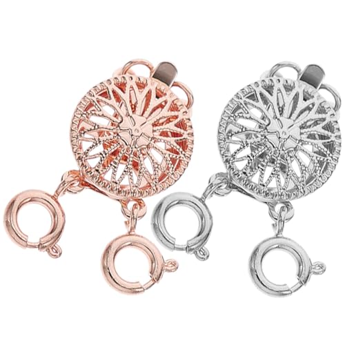 Veemoon 2 Stück Schmuckverbinder Karabinerverschluss für Halsketten Armbänder DIY Schmuckherstellung Roségold und Silber Langlebig Leicht Kompakt von Veemoon