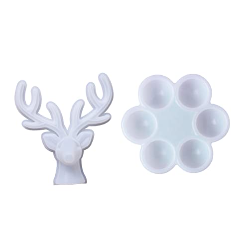 Veemoon 2 Stück Silikonform Antler DIY Schmuckdose Transparente Wiederverwendbare Silikonform für Epoxidharz Flexible Langlebige Form zur Schmuckaufbewahrung und Dekoration von Veemoon