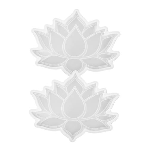 Veemoon 2 Stück Silikonform Lotus Untersetzer Teilig Flexibel Bruchfest DIY Gießform für Epoxidharz Dekorationen und Bastelprojekte für Kreative von Veemoon
