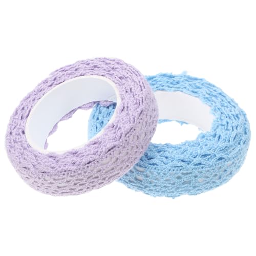 Veemoon 2 Stück Spitzenband Selbstklebendes Doppelseitiges Dekorband Baumwolle für Diy Projekte Hochzeiten und Bastelarbeiten und Helllila von Veemoon
