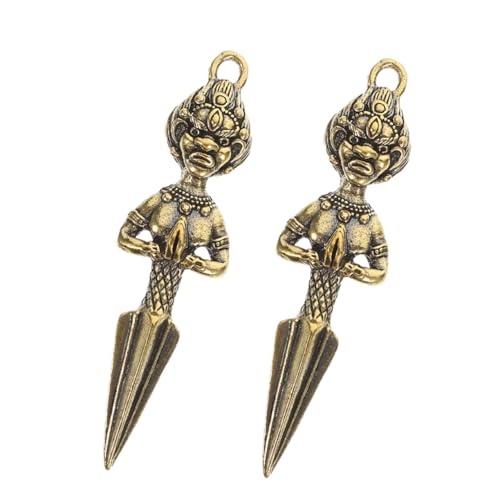 Veemoon 2 Stück Teiliges Dorje Phurba Schlüsselanhänger Messing Traditionelles Buddhistisches Feng Shui Ornament mit Schützendem Pestle Design als Pflanzendekoration und Spirituelles Veemoon 2 Stück Teiliges Dorje Phurba Schlüsselanhänger Messing Traditionelles Buddhistisches Feng Shui Ornament mit Schützendem Pestle Design als Pflanzendekoration und Spirituelles von Veemoon