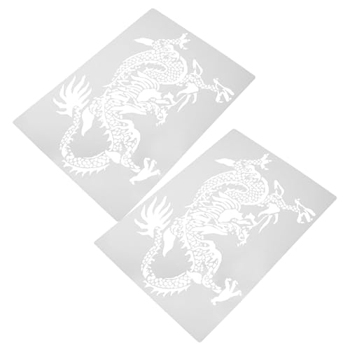 Veemoon 2 Stück Teiliges Drachen Malschablonen mit Hohlraum Design Einfache Nachzeichnung Kreative DIY Vorlage für Wand und Kunstmalerei Fördert Lernen und Fantasie von Veemoon