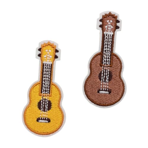Veemoon 2 Stück Teiliges Gitarren Aufsatz zum Aufnähen Kreative DIY Bügel Patches für Kleidung und Rucksack Einzigartige Gestickte Stoffapplikationen in Gelb und Braun Langlebig und Veemoon 2 Stück Teiliges Gitarren Aufsatz zum Aufnähen Kreative DIY Bügel Patches für Kleidung und Rucksack Einzigartige Gestickte Stoffapplikationen in Gelb und Braun Langlebig und von Veemoon