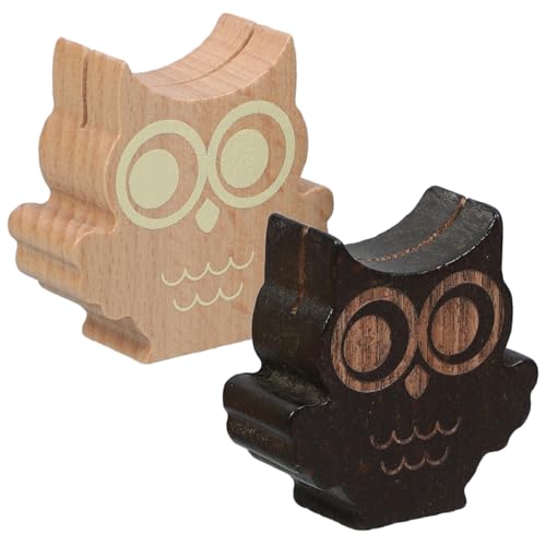 Veemoon 2 Stück Teiliges Holz Notizhalter Eulen Design Vielseitiger Foto und Memo Clip Natürlicher Holzständer für Tischkarten Hochzeiten Partys und Rustikale Dekorationen von Veemoon