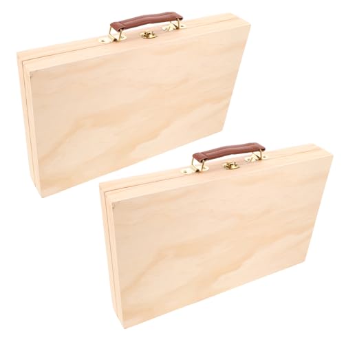 Veemoon 2 Stück Teiliges Holz Toolbox für Ölmalerei mit Ergonomischem Tragegriff Multifunktionale Aufbewahrungsbox aus Kiefernholz Kompakte Malwerkzeug Organizer für Reise und Atelier Veemoon 2 Stück Teiliges Holz Toolbox für Ölmalerei mit Ergonomischem Tragegriff Multifunktionale Aufbewahrungsbox aus Kiefernholz Kompakte Malwerkzeug Organizer für Reise und Atelier von Veemoon