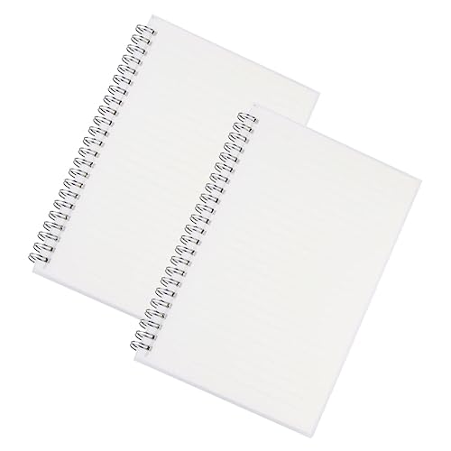 Veemoon 2 Stück Teiliges Minimalistisches Spiralnotizbuch mit Matter Oberfläche Transparentes Liniertes Notizheft Querformat Vielseitig als Tagebuch Skizzenblock und Planer für Schule und von Veemoon