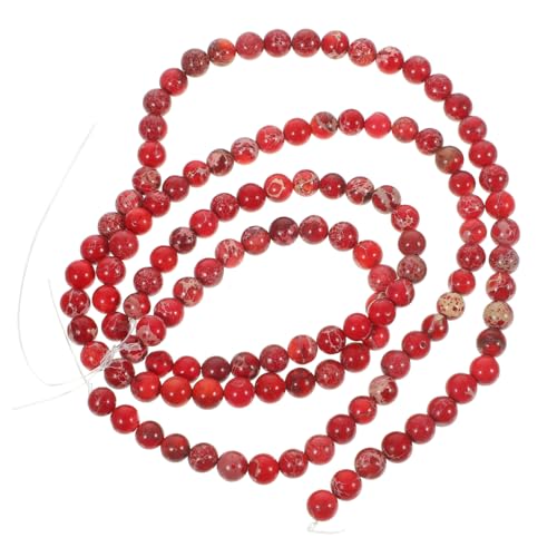 Veemoon 2 Stück Teiliges Rotes Perlenarmband Rund Natürliches Edelstein Schmuck Bastelset für Damen und Teenager Langlebig und Modisch für Partys und Alltag von Veemoon