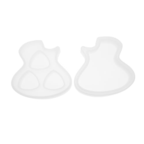 Veemoon 2 Stück Teiliges Silikon Epoxidharz Gitarrenplektrum Formen mit Aufbewahrungsbox Milchig Weiß Leicht Glänzend für DIY Gitarrenliebhaber und Geschenkideen von Veemoon