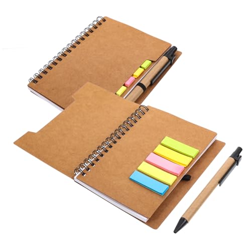 Veemoon 2 Stück Teiliges Spiral notizblock mit Dekorativen Haftnotizen Kraftpapierfarbene Notizbücher für Büro Schule und Tägliche Aufgaben Glattes und Langlebiges Design Veemoon 2 Stück Teiliges Spiral notizblock mit Dekorativen Haftnotizen Kraftpapierfarbene Notizbücher für Büro Schule und Tägliche Aufgaben Glattes und Langlebiges Design von Veemoon