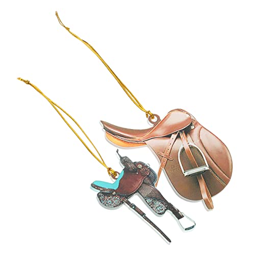 Veemoon 2 Stück Teiliges Western Sattel Ornament Auto Rückspiegel Anhänger Langlebige Leichte Pferdesattel Dekoration für Auto Zuhause Büro Schwingend Stilvolles Car Mirror Hanging von Veemoon