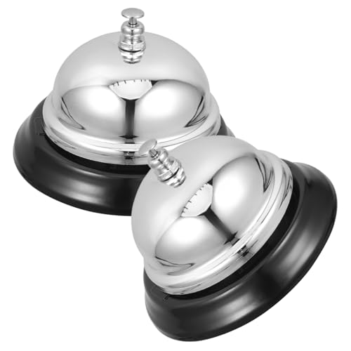 Veemoon 2 Stück Tischklingel aus Langlebiger Zinklegierung Metall Service Glocke mit Klarem Klang als Empfangs Küchenglocke für Restaurant Hotel Büro und Theke von Veemoon