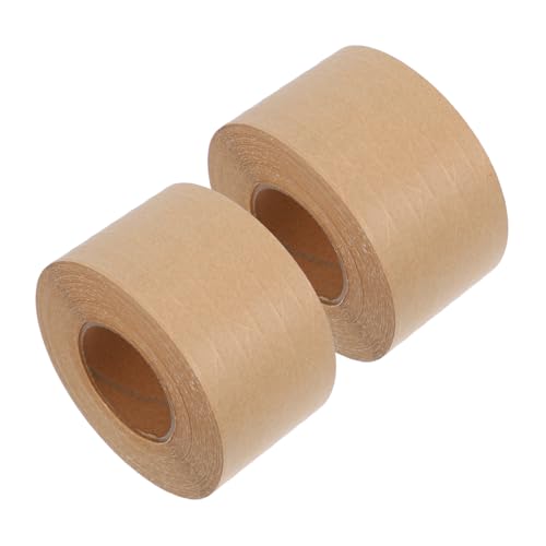 Veemoon 2 Stück Verstärktes Kraftband Paketklebeband für den Versand Aquarellband für Papier wasseraktiviertes Klebeband Packband aus Papier Versandklebeband Gummiband Kraftpapier Braun von Veemoon