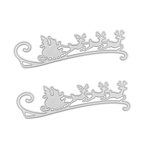 Veemoon 2 Stück Weihnachtssterben Weihnachten Prägung Schnitte Hochzeit weihnachtskarten basteln weihnachtsbasteln Weihnachtsschlitten stirbt Stanzformen Schablone Kohlenstoffstahl Silver von Veemoon