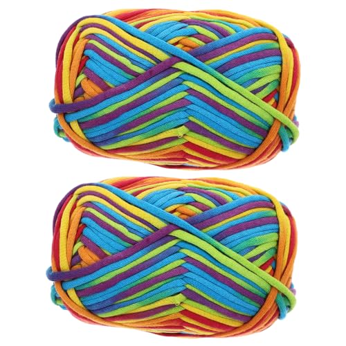 Veemoon 2 Stück austauschbar klobig Hersteller Herstellung Stricken bastelzeug craft dekoring textilien handystativ tragbares Baumwollgarn geschmeidiges Häkelgarn Strickgarn Nylon Colorful von Veemoon