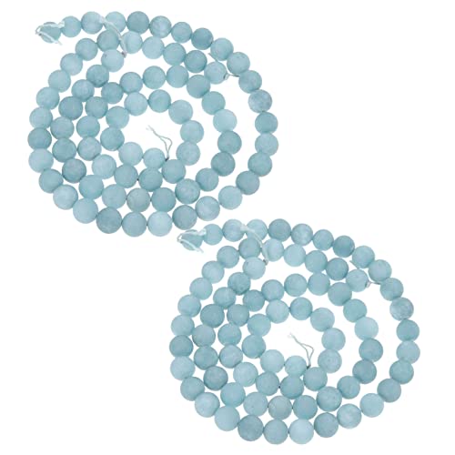 Veemoon 2 Zugezogene Aquamarinperlen Handwerk Halskette facettiert Herstellung Basteln Sie DIY-Perlen Armbänder aus Steinperlen zum Selbermachen armband DIY perlen Schmuckperlen Naturstein von Veemoon