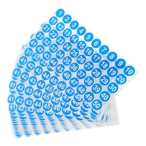 Veemoon 20 Blatt Runde Nummernaufkleber Selbstklebende Etiketten für Klassifikation für Organisation Schule Lager und Vielseitig Einsetzbar von Veemoon