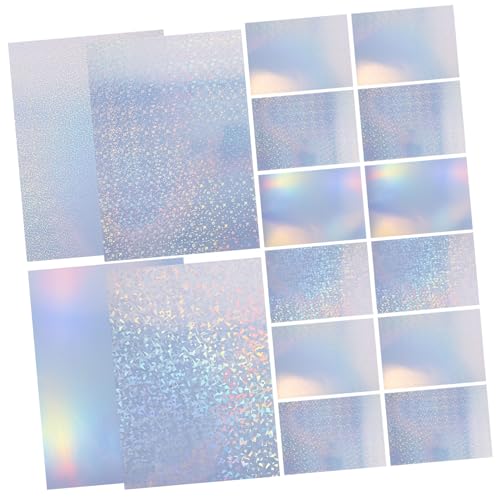 Veemoon 20 Blatt Wasserdichte Druckbare Aufkleber Großes Selbstklebendes Etikettenpapier Für Tintenstrahl Und Laserdrucker Holographisch Mit Stern Punkt Und Glasdesigns von Veemoon
