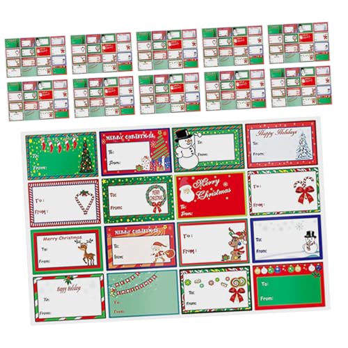 Veemoon 20 Blatt Weihnachtsaufkleber kleine Feiertagsaufkleber Papieraufkleber Geschenkpapier-Etiketten Präsentiert Etiketten für Kartons Aufkleber-Ornamente Aufkleber aus Kupferpapier von Veemoon