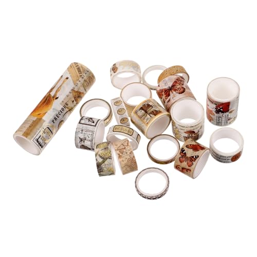 Veemoon 20 Rollen Vintage Washi Tape DIY Klebeband mit Fester Haftung Rückstandsfrei Abziehbar Vielseitig für Scrapbooking Geschenkverpackung und Kreative Bastelprojekte Handreißbar von Veemoon