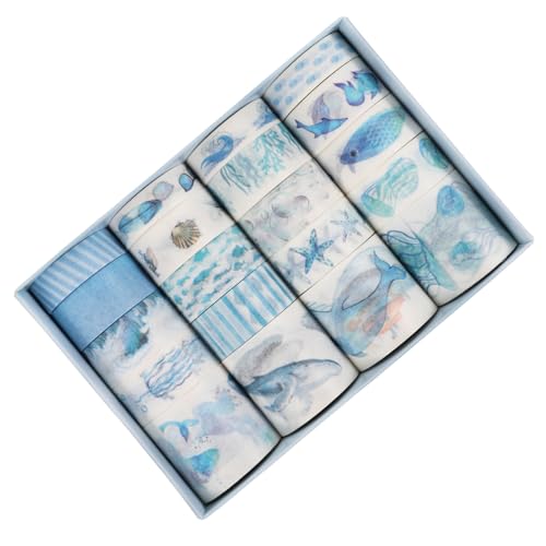 Veemoon 20 Rollen Washi Tape Buntes DIY Scrapbooking Klebeband Langlebig mit Attraktiven Mustern für Handarbeit Tagebuch Planer Dekoration Kreative Bastelmaterialien von Veemoon