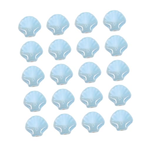 Veemoon 20 Stück Autodekorationsperlen Armbandperlen aus Keramik armband DIY charms handgefertigte lose Perlen Keramikperlen selber machen DIY liefert Haarzubehör Perlen Himmelblau von Veemoon