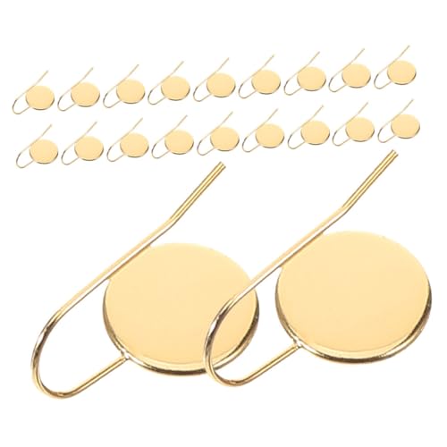 Veemoon 20 Stück Cabochon-ohrring-rohlinge: Ohrhaken, Cabochon-tabletts, Edelstahl, Schmuckherstellung, Zubehör Für Die Ohrringherstellung, Golden Veemoon 20 Stück Cabochon-ohrring-rohlinge: Ohrhaken, Cabochon-tabletts, Edelstahl, Schmuckherstellung, Zubehör Für Die Ohrringherstellung, Golden von Veemoon