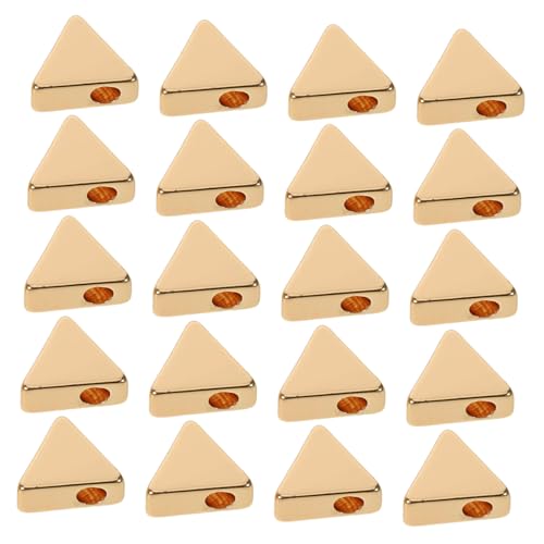 Veemoon 20 Stück Dreieck Spacer Perlen Kupfer Metall Lose Perlen Für Armbänder Halsketten Ohrringe Schmuckherstellung DIY Bastelzubehör Robust Glänzend Vielseitig Einfach Zu Verarbeiten von Veemoon