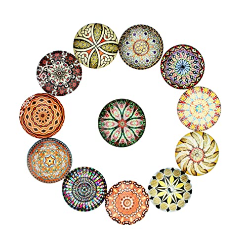Veemoon 20 Stück Glasfleck DIY Schmuck Zubehör Material Schmuckzubehör Edelstein Charme runden Schmuck-Cabochons Glas schnappt Zubehör zur Schmuckherstellung von Veemoon