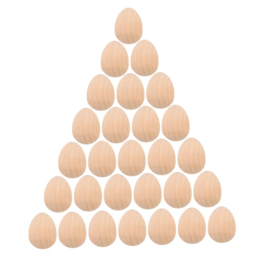 Veemoon 20 Stück Graffiti-Eier selber machen malen Dekorationen Bausätze Party ostereier osterbastelei zierleisten holz Ostereier für die Dekoration unbemaltes Osterei hölzern Beige von Veemoon